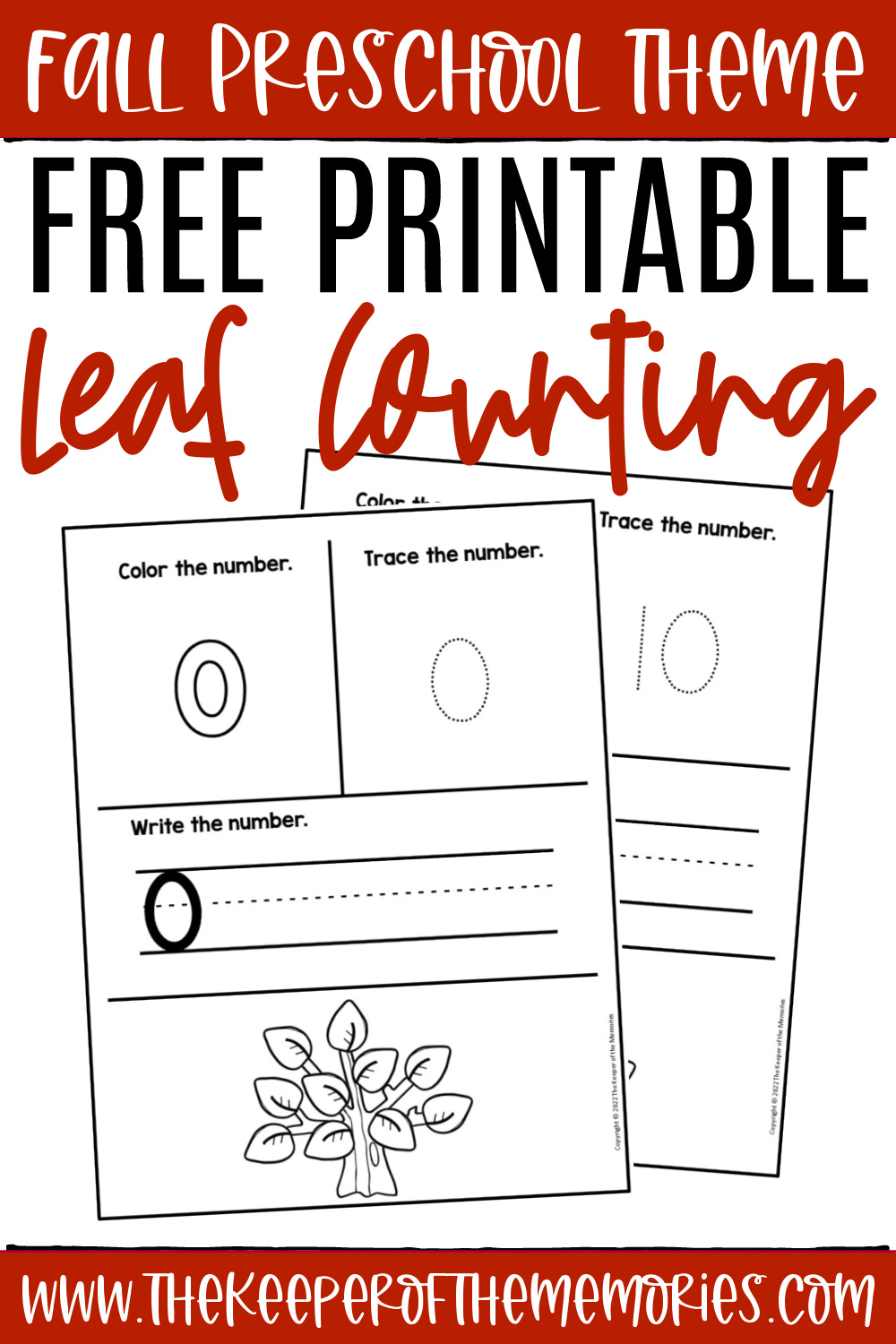 Free printable leaf counting worksheets