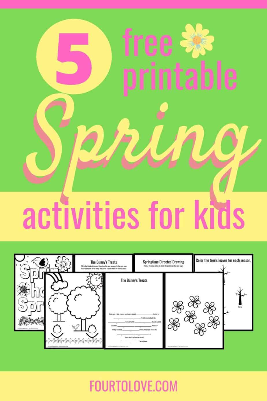 Free kids activity and coloring pages for spring