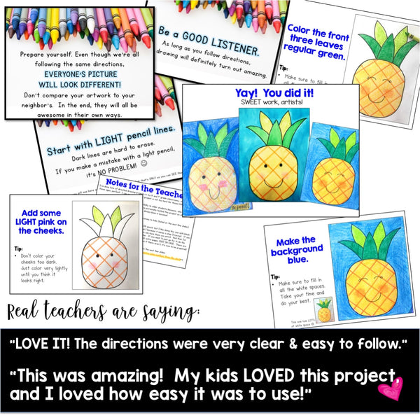 Pineapple directed drawing â howywood kindergarten