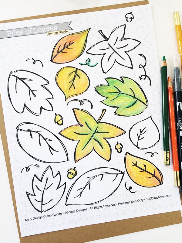 Leaf coloring page