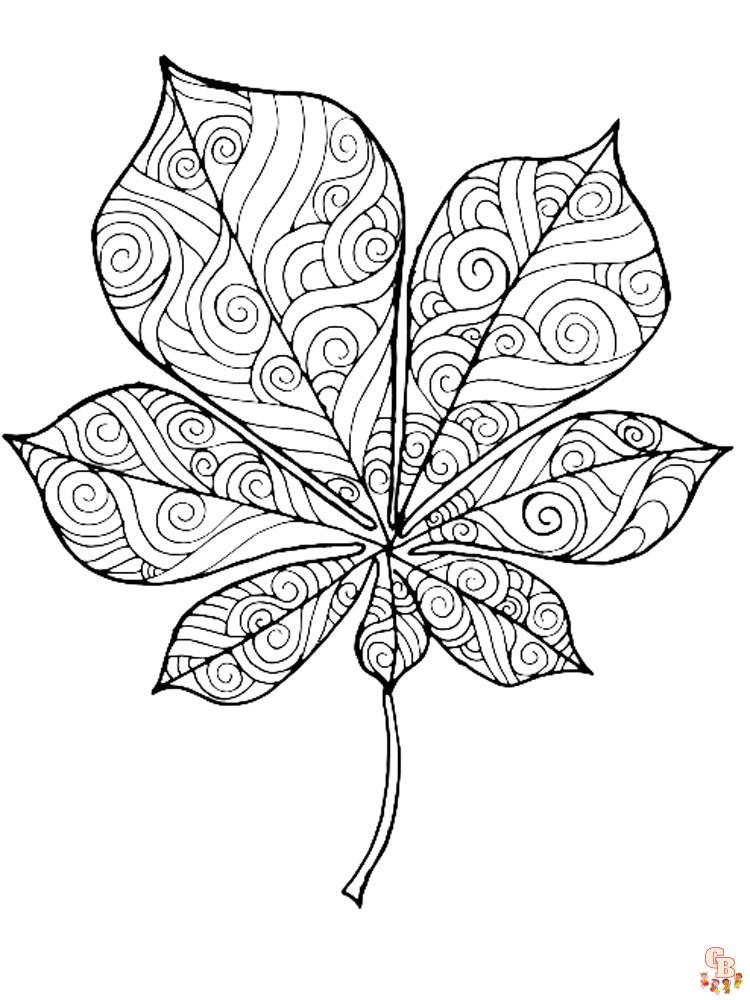 Leaves coloring pages