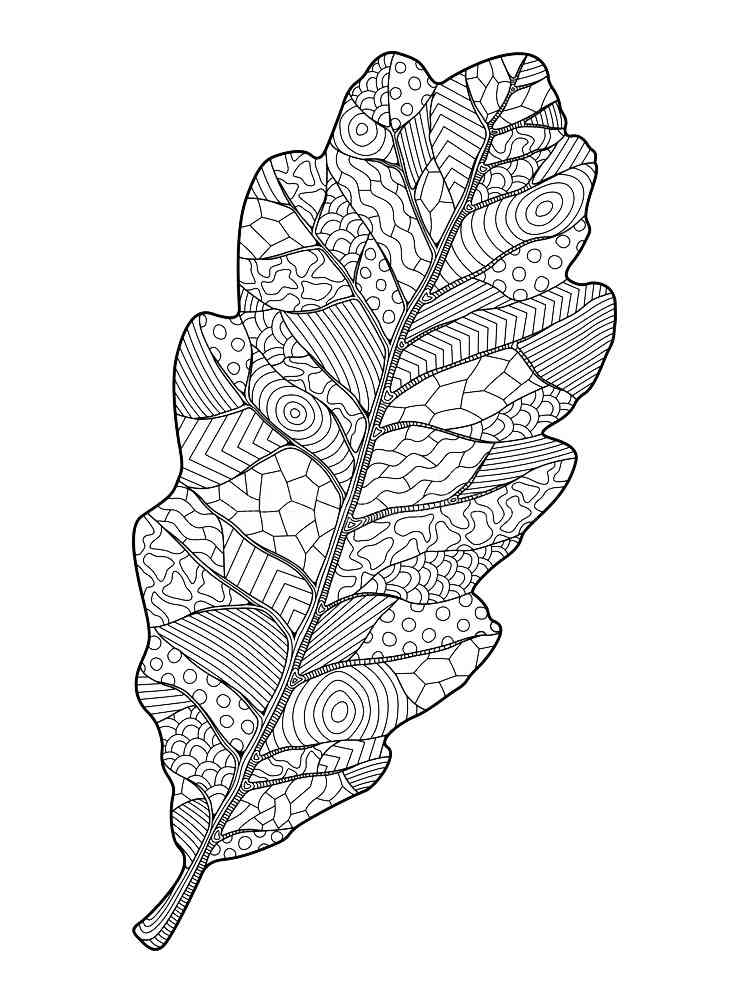 Leaves coloring pages for adults