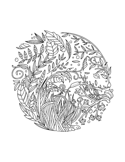 Premium vector floral flower leaves zentangle arts for kids and adult coloring page and coloring book