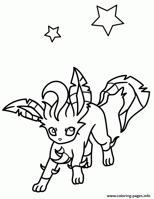 Print leafeon eevee pokemon coloring pages ausmalbilder pokemon ausmalbilder malvorlagen tiere