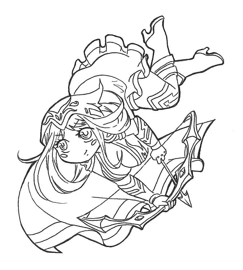 Chibi ashe cute coloring page