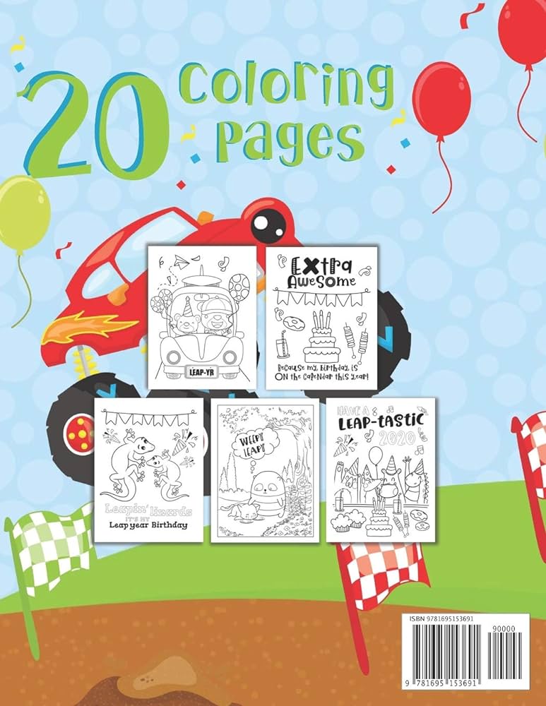 Happy leap day birthday a leap day card coloring book for boys pink crayon coloring books