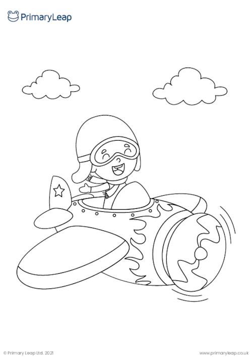 Foundation flying a plane louring page worksheet