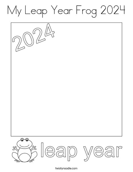 My leap year frog coloring page