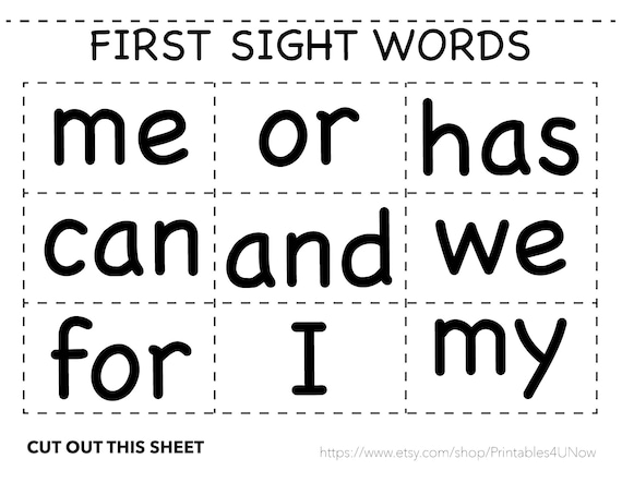 First sight words worksheet year old sight word printable toddler instant download printable busy book learning at home instant download