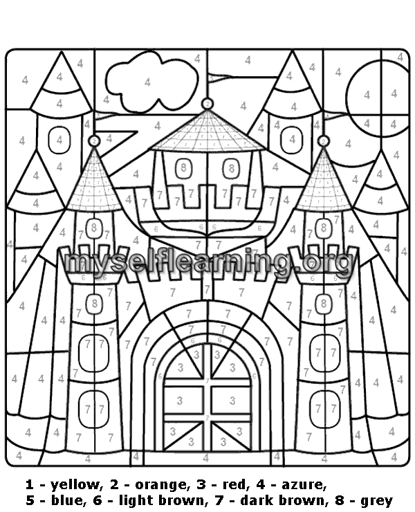Coloring by number education sheet instant download