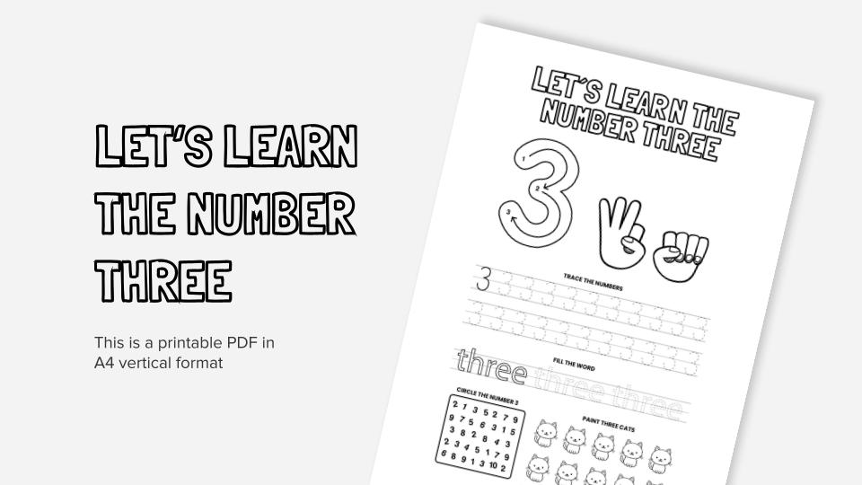 Lets learn the number four printable coloring worksheet