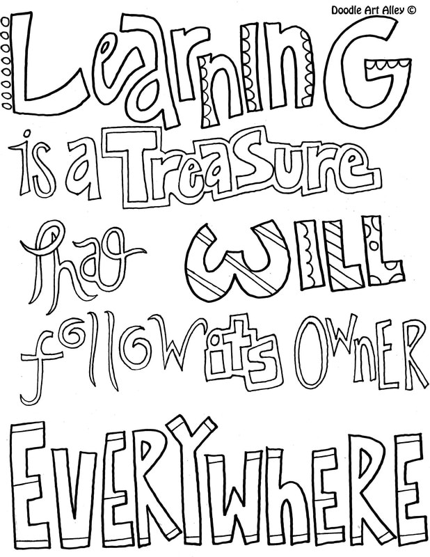 Learning quote coloring pages