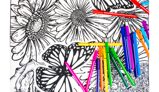 Coloring pages for a spectrum of creativity
