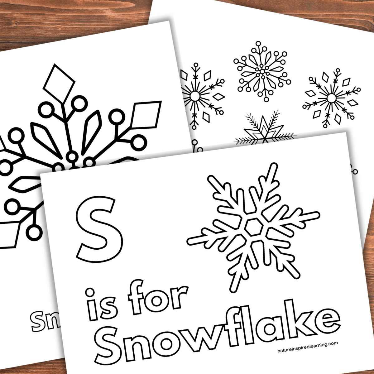 Snowflake coloring pages perfect for winter