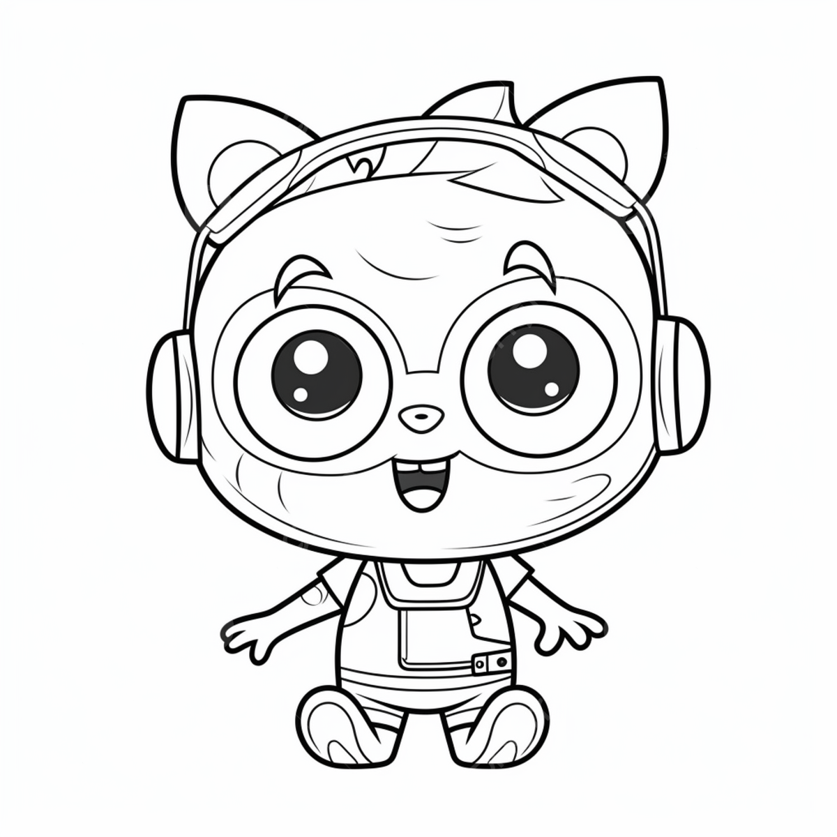 Cute kitten coloring page for kids basic simple cute cartoon learning outline isolated on white background children s coloring page png transparent image and clipart for free download