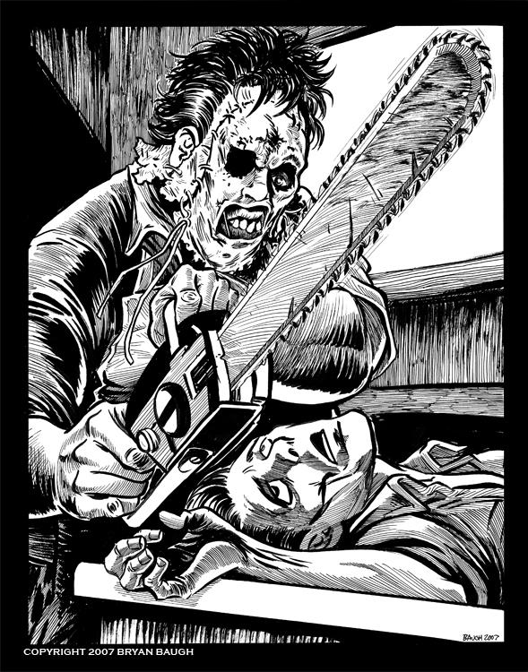Leatherface in bandw by bryanbaugh on