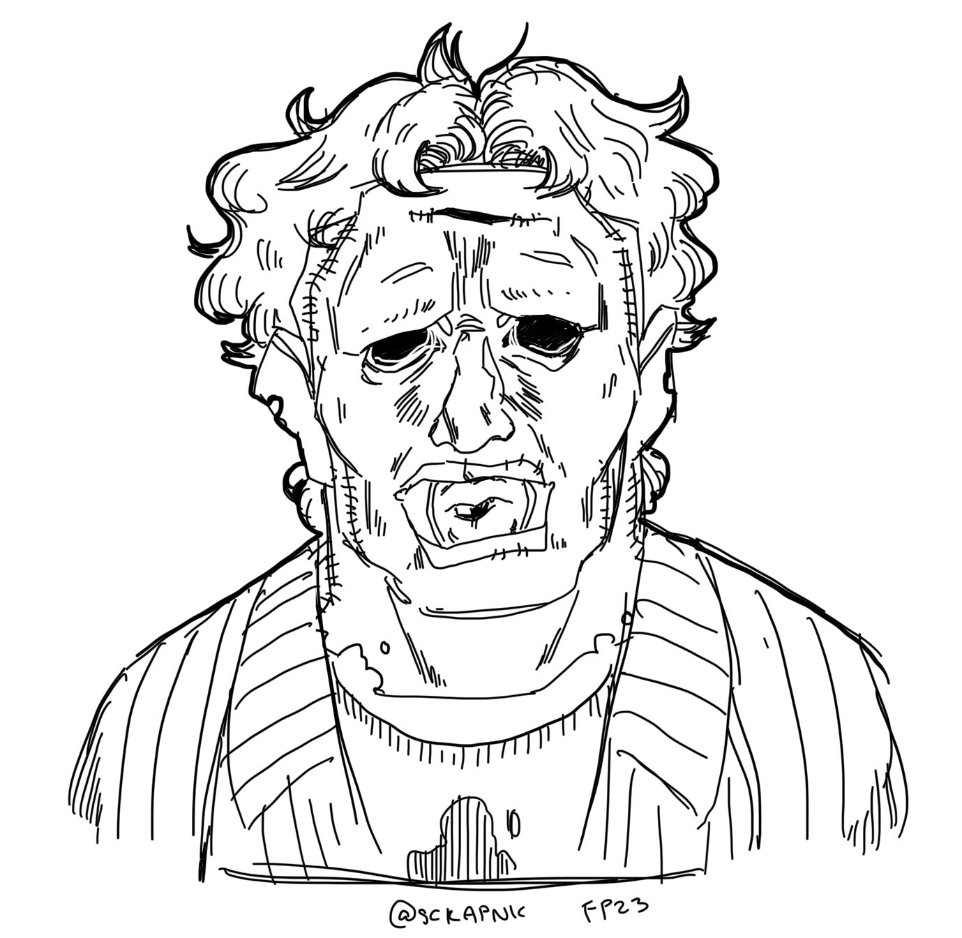 Scrapnick on x opened my old ipad and found this bubba sketch i dont know if ive posted it before but here u goooo texaschainsawmassacre tcm httpstcokkmmckw x
