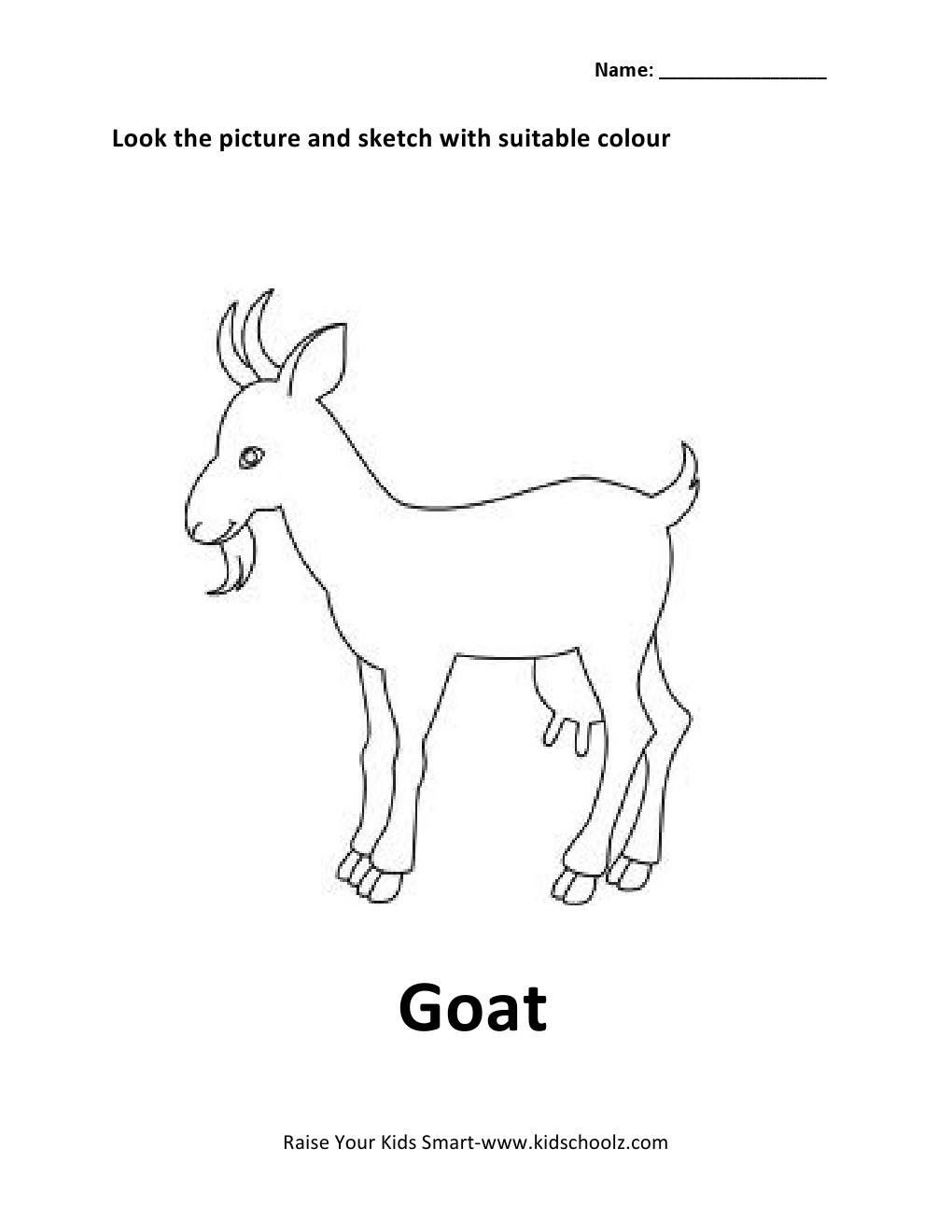 Animals colouring worksheets