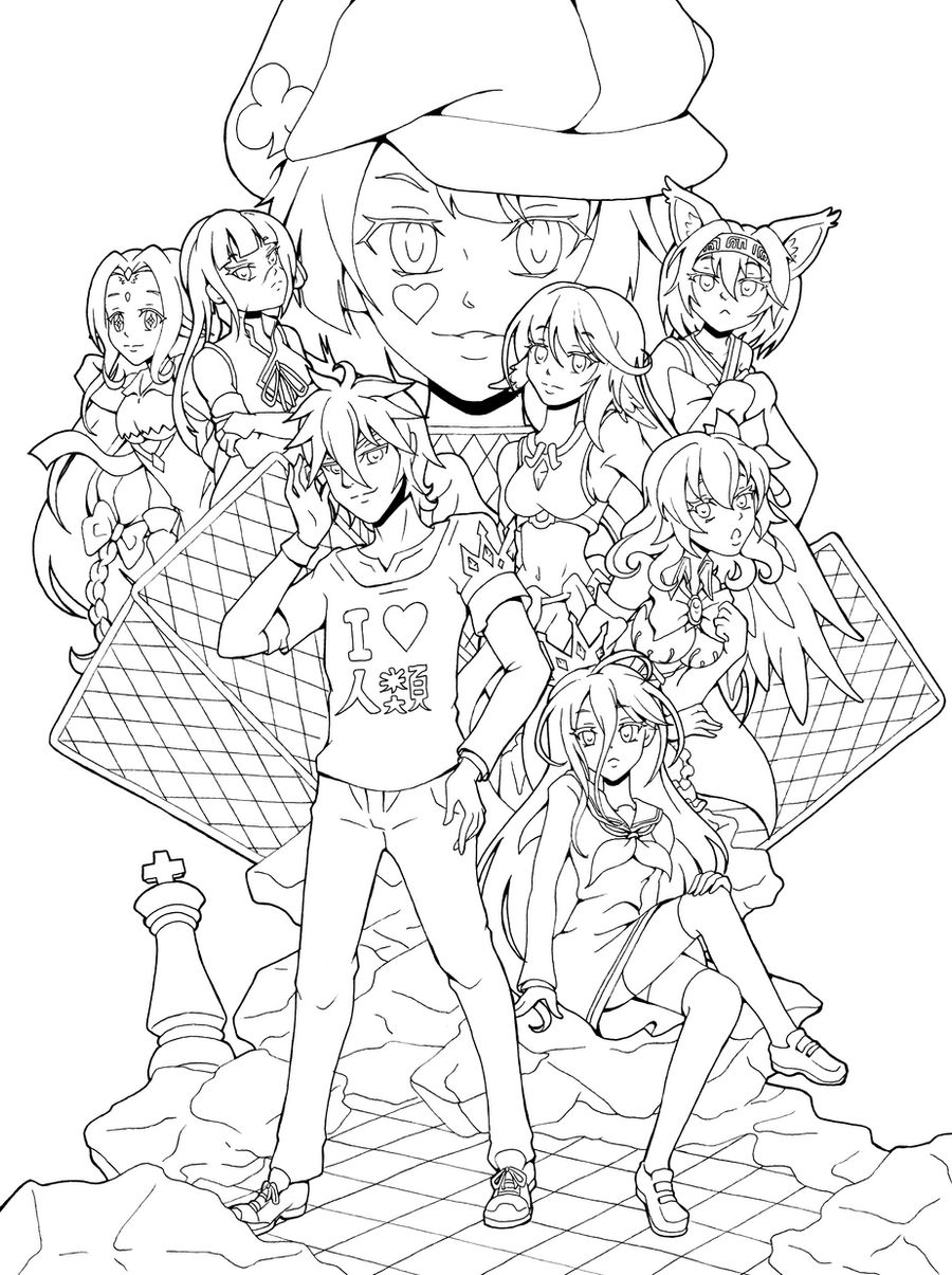No game no life coloring page by bella
