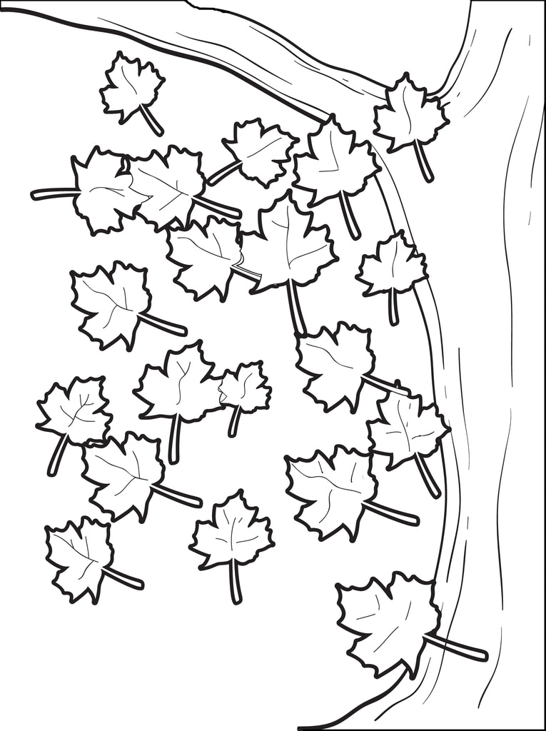 Printable fall leaves coloring page for kids â
