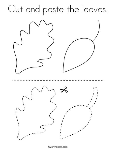 Cut and paste the leaves coloring page