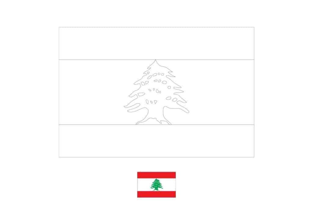 Flag of lebanon coloring page