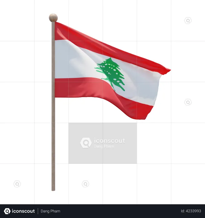 Lebanon flag pole d illustration download in png obj or blend format