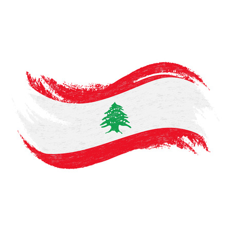 National flag of lebanon designed using brush strokesisolated on a white background vector illustration use for brochures printed materials logos independence day royalty free svg cliparts vectors and stock illustration image