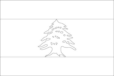 Coloring page for the flag of lebanon