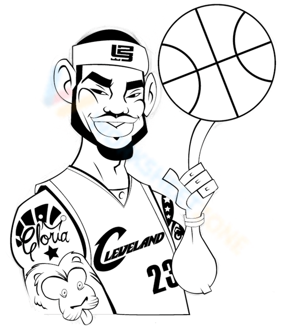 A chibi picture of lebron james worksheet