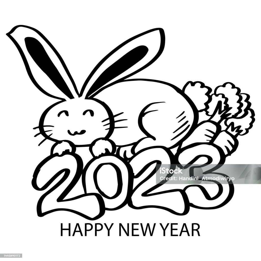 Carrot rabbit year coloring pages