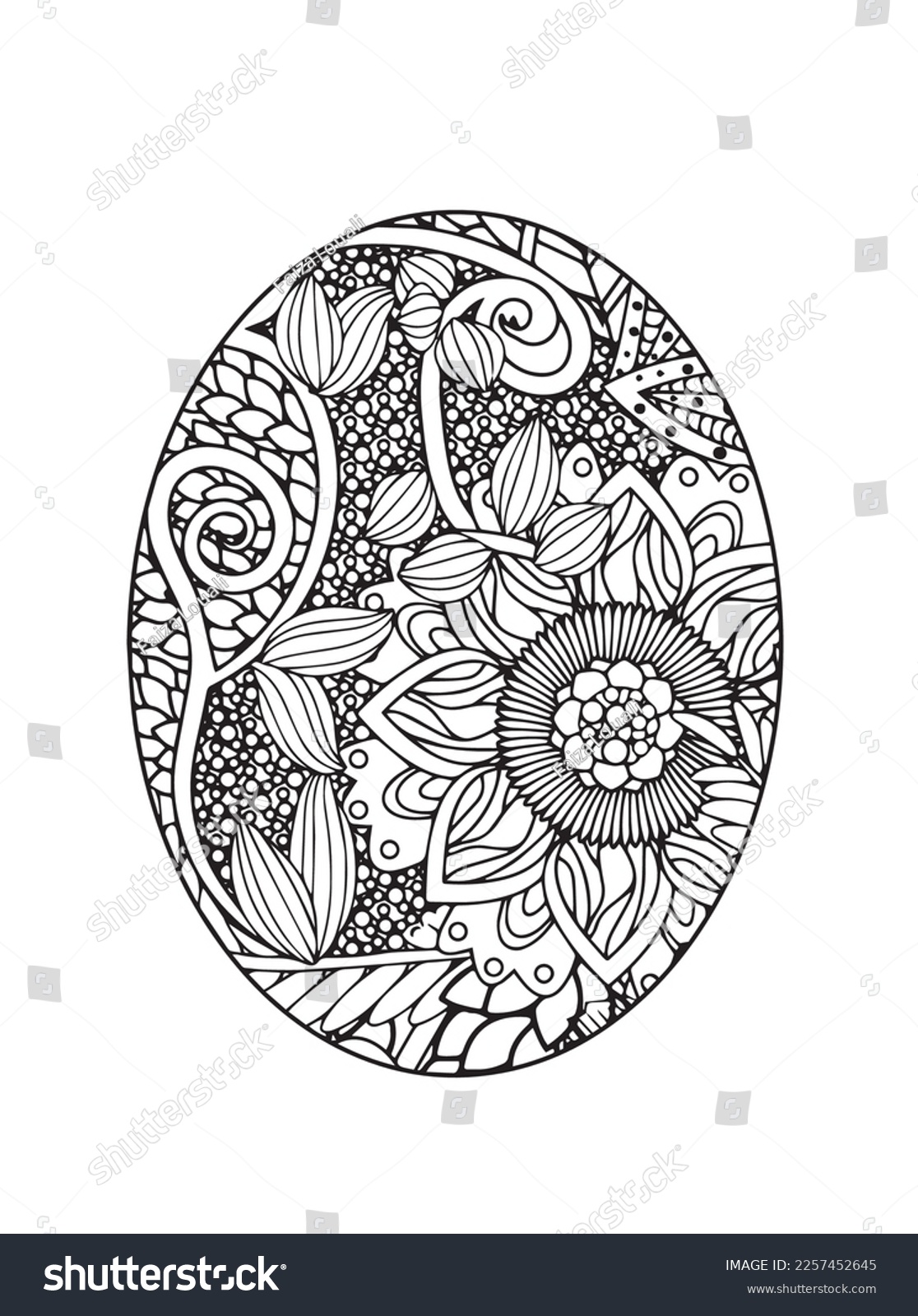 Easter egg mandala coloring pages stockvektor royaltyfri