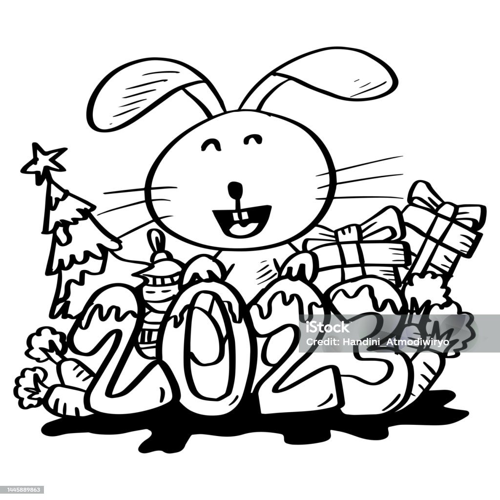 Carrot rabbit year coloring pages