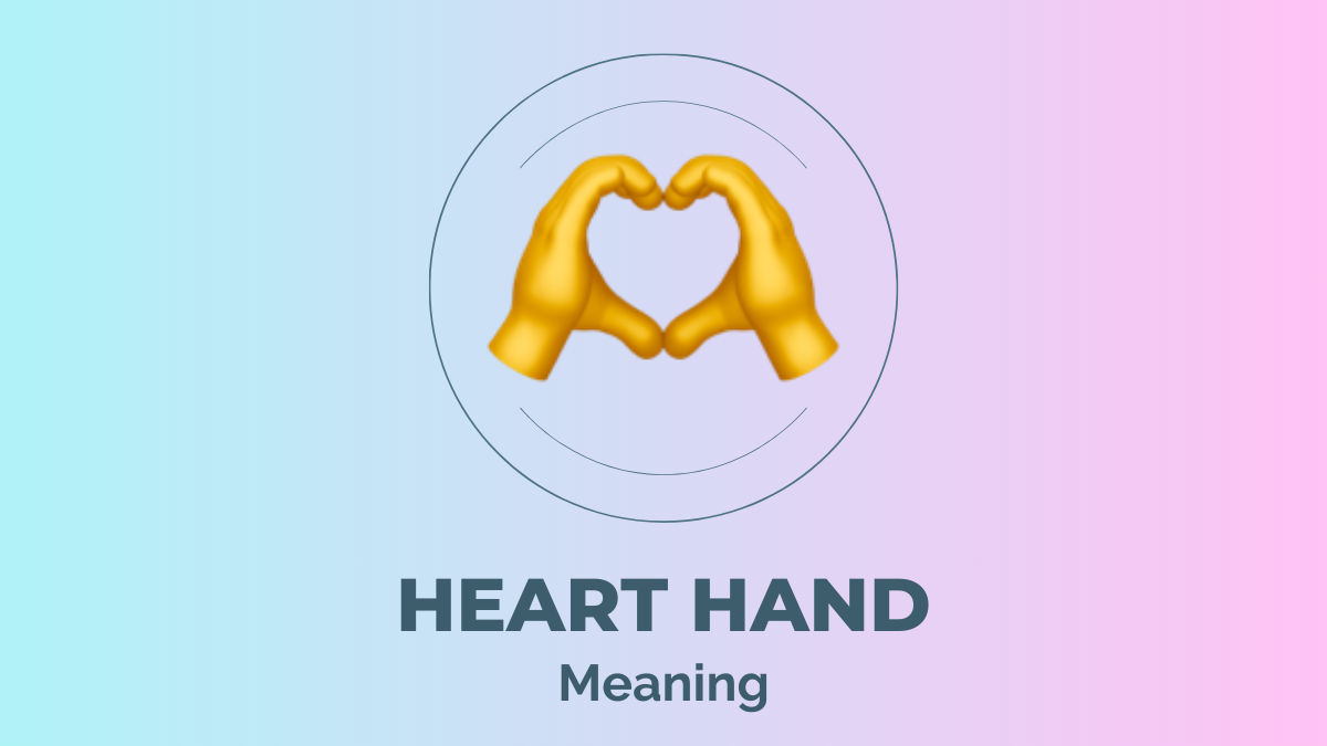 What does hand heart emoji mean in social media and how to use it correctly with examples