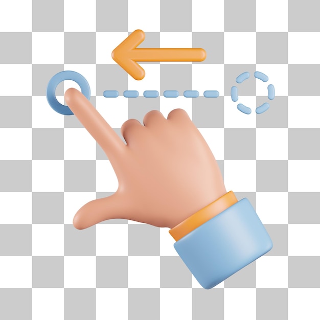 Premium psd gesture swipe left d icon