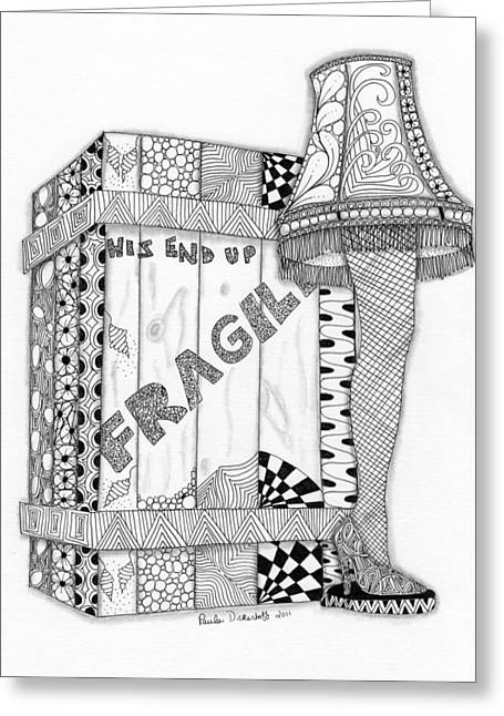 Leg lamp greeting cards for sale