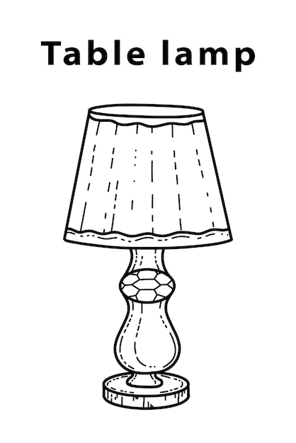 Lamp coloring page vectors illustrations for free download