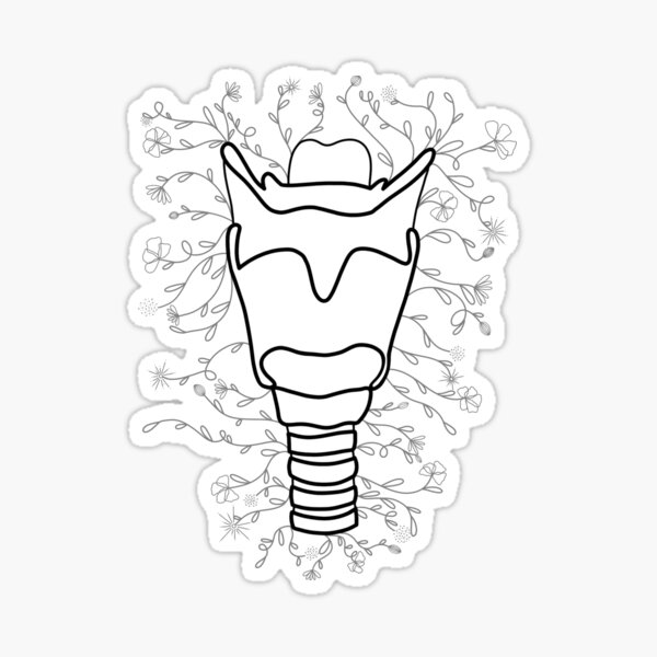 Larynx with flowers sticker for sale by savannahs grace