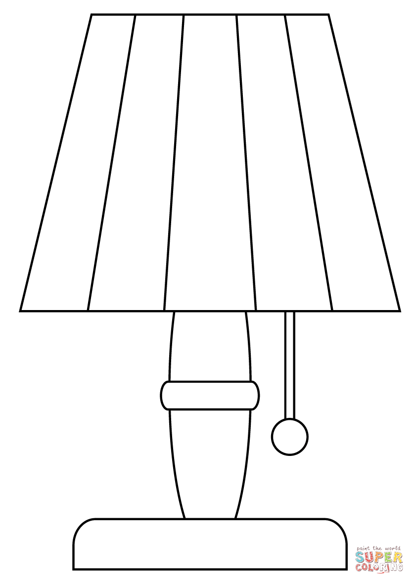 Bedside lamp coloring page free printable coloring pages