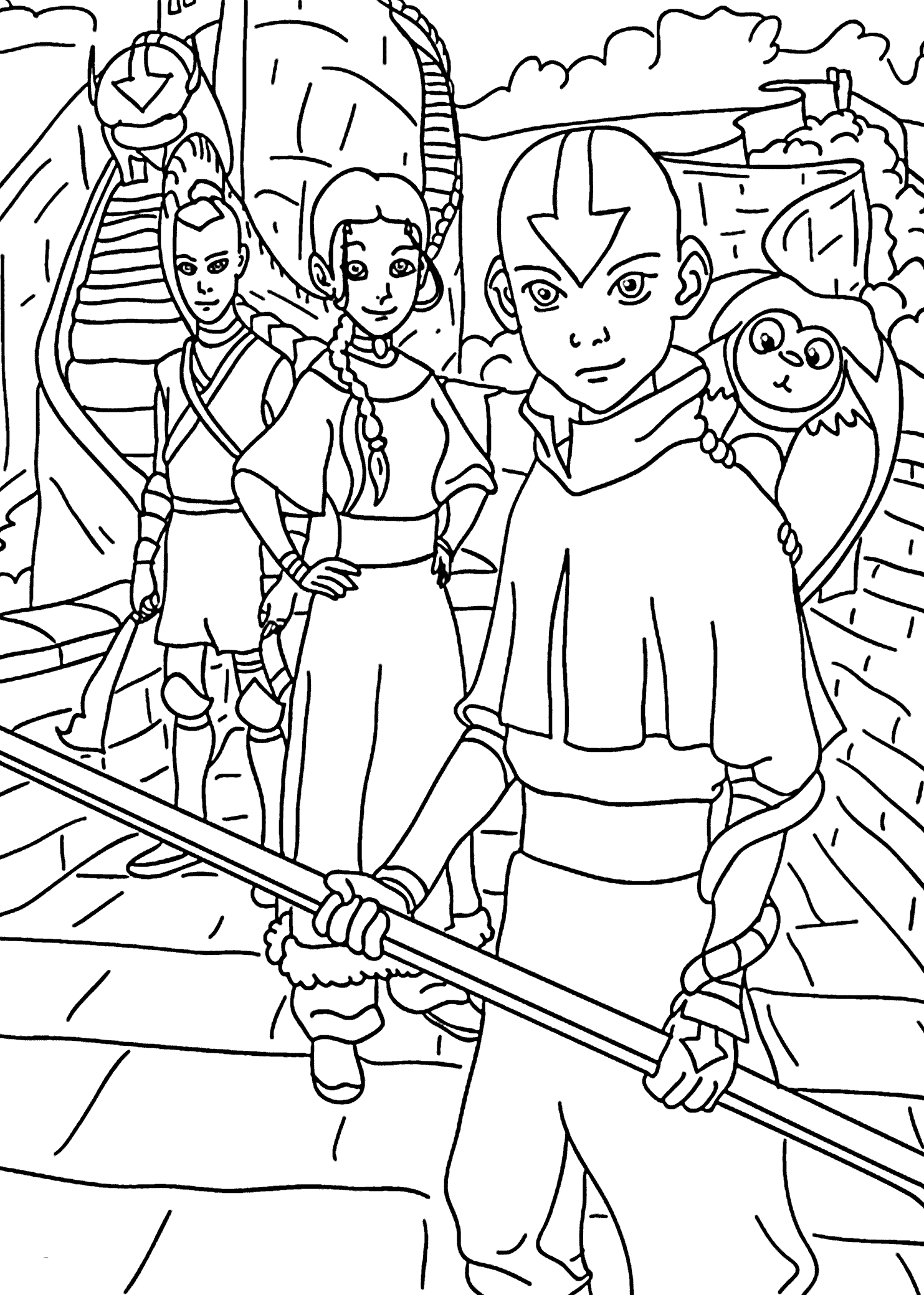 Avatars from the legend of korra coloring pages for kids printable free