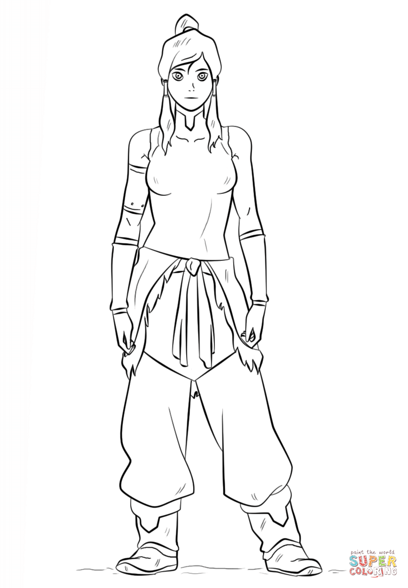 Korra coloring page free printable coloring pages