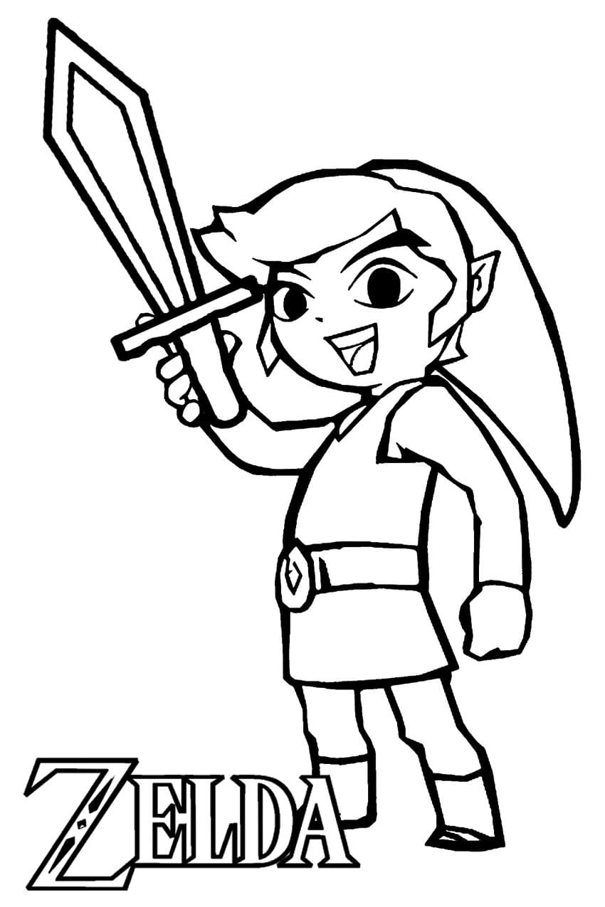 The legend of zelda coloring pages for free printable