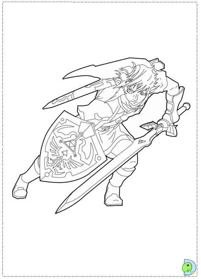 The legend of zelda coloring page
