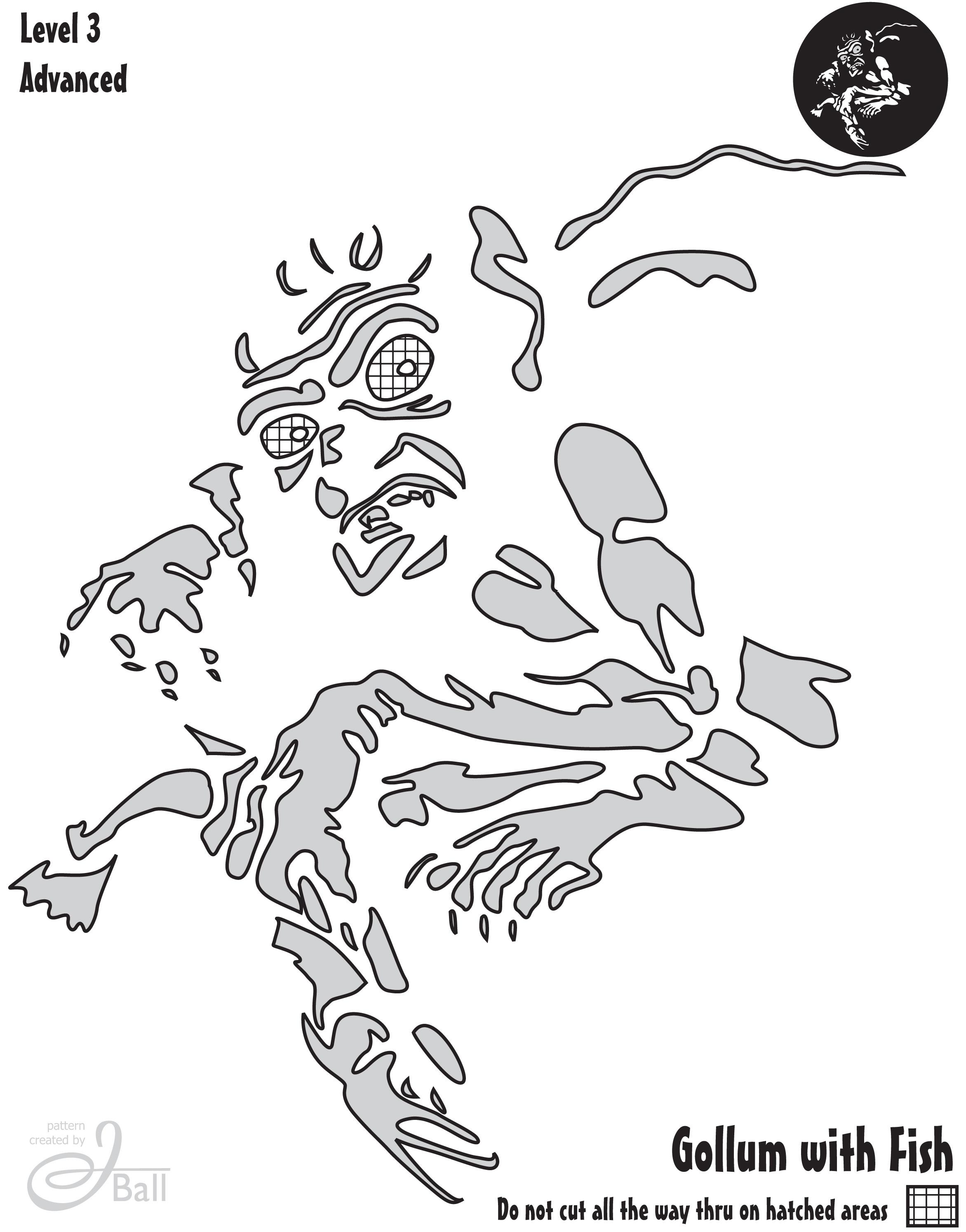Lord of the rings gollum free pumpkin stencil