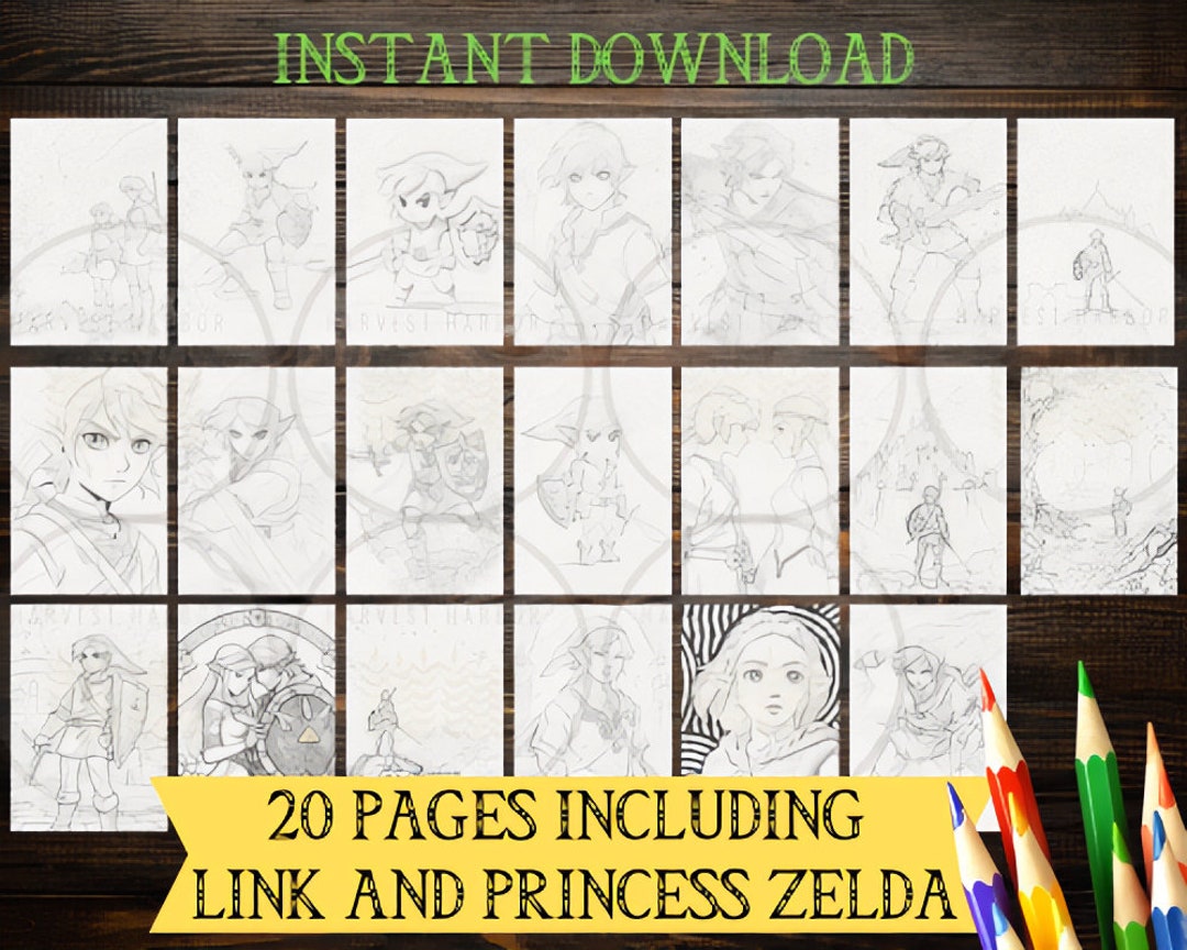 Explore the legend of zelda coloring pages