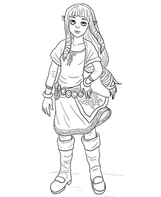 Free easy to print zelda coloring pages