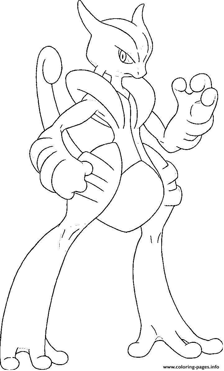 Mega mewtwo x xy mega pokemon legendarys generation coloring page printable