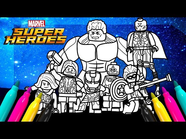 Superheroes avengers coloring book lego coloring for kids
