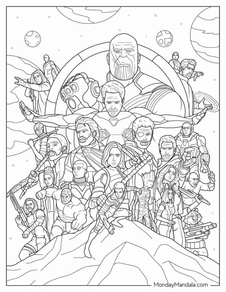 Marvel avengers coloring pages free pdf printables