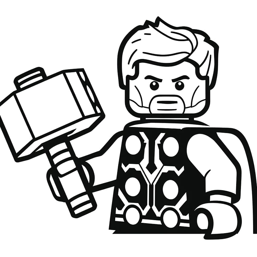 Cool lego thor coloring page
